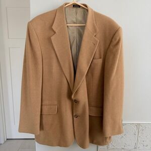 Options by Stafford Mens Camel Hair Blazer Jacket Size 44R